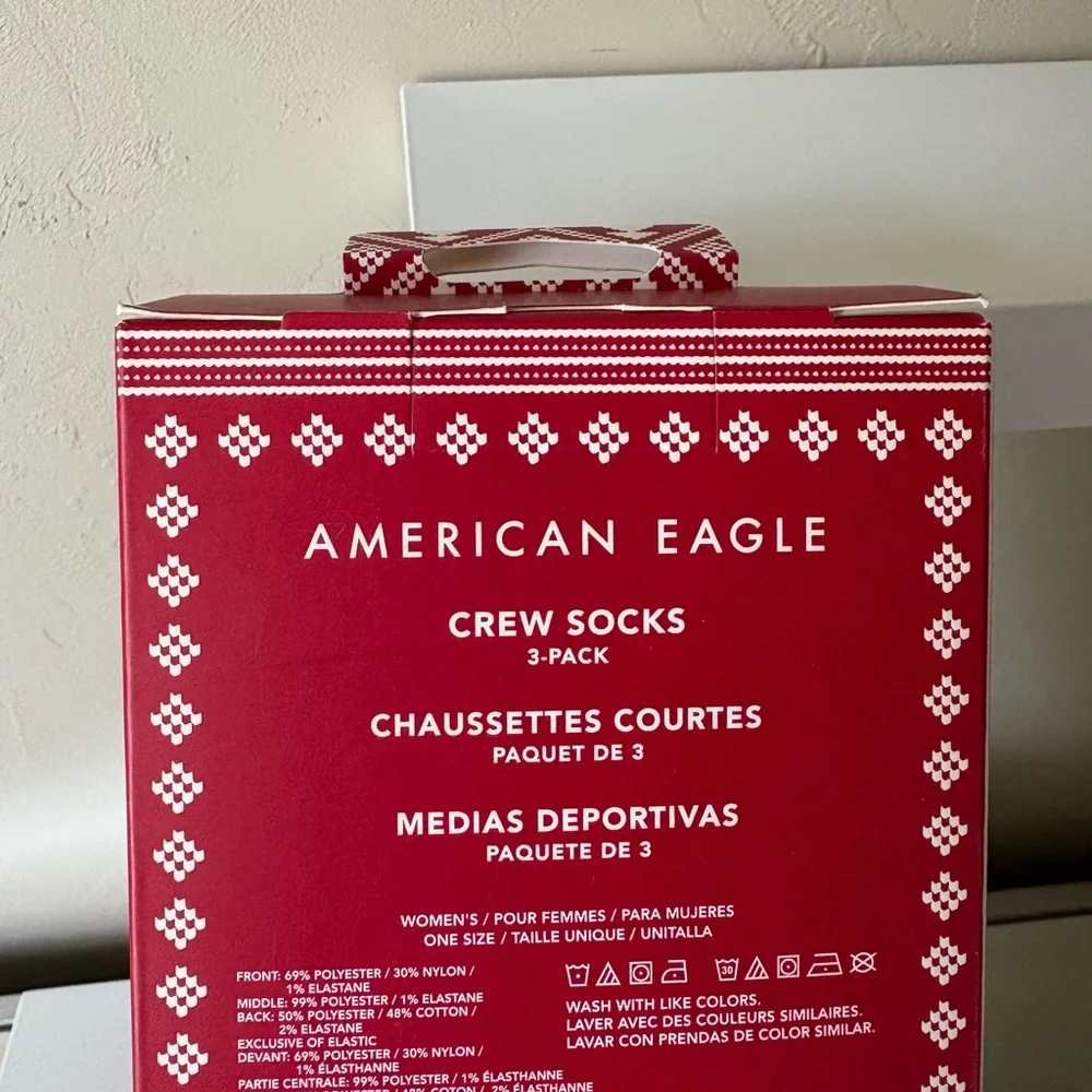 American Eagle Fall Print Crew Socks 3-Pack • NWT